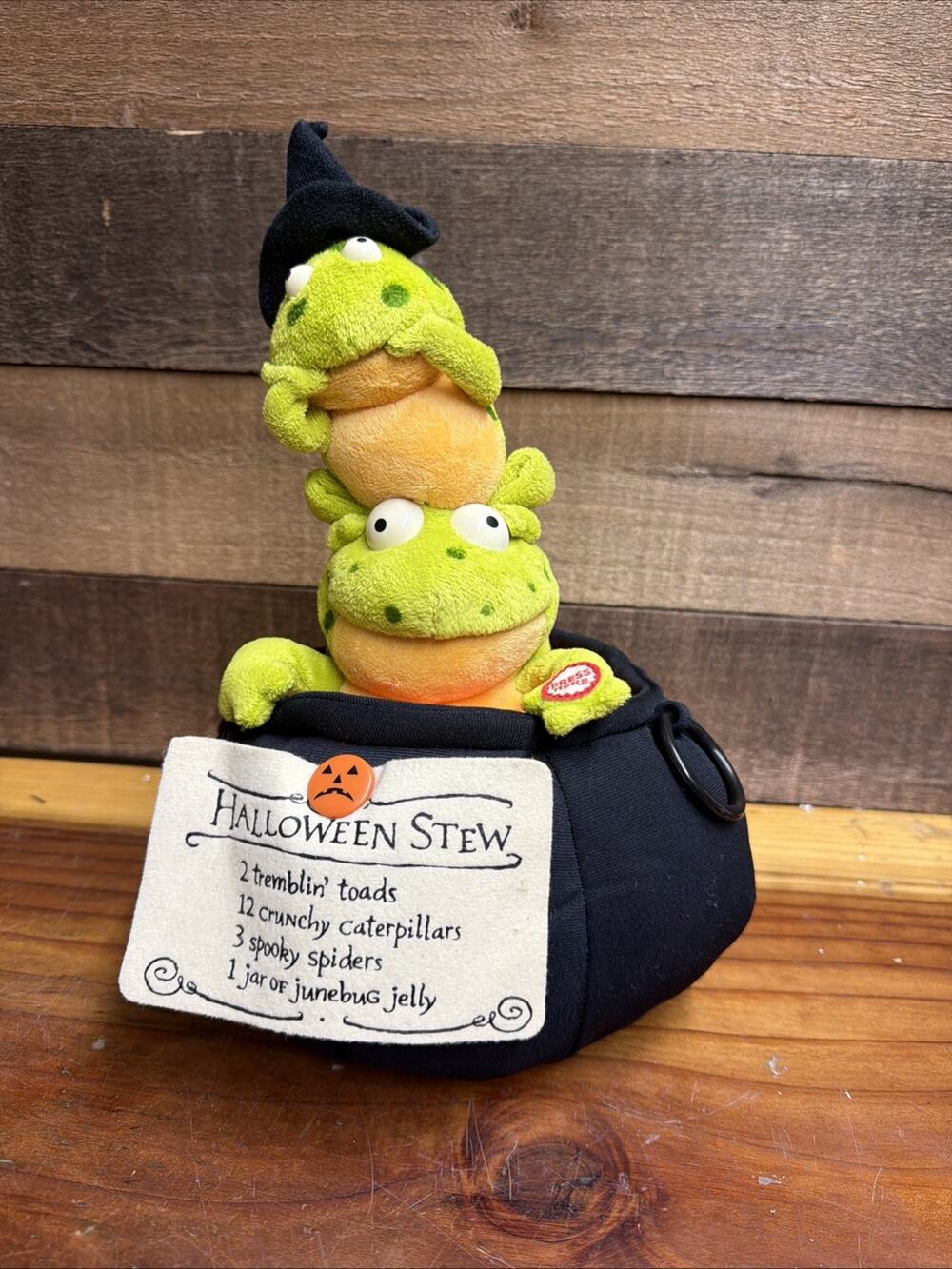 Hallmark Halloween Tremblin' Toads Cauldron Plush Light Sound & Motion 12"